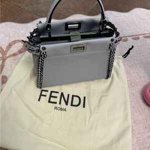 Fendi Grey/Blue Leather Bag